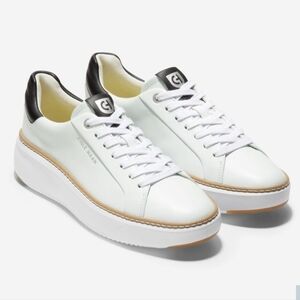 Cole Haan Women's Grandpro Topspin White and Black Sneakers 9B